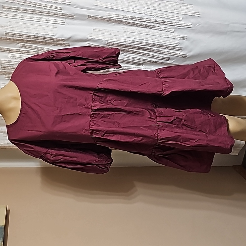 Burgandy 3 Tier Sleeved Dress.  NWT!